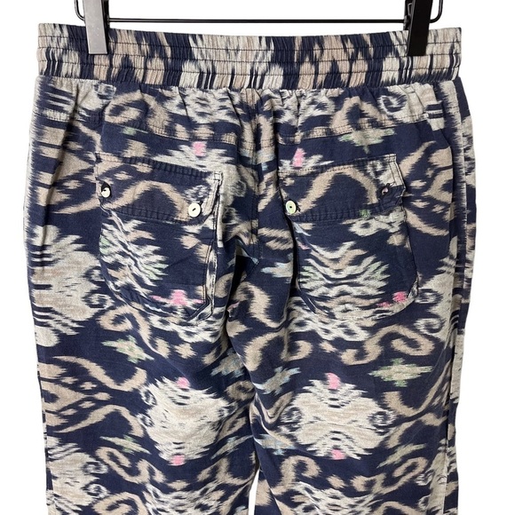 Indah Boho Wide Leg Pants Print Navy Blue Size Large Beach Resort Wear - Picture 3 of 6